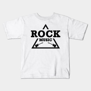 Rock music guitar logo Kids T-Shirt